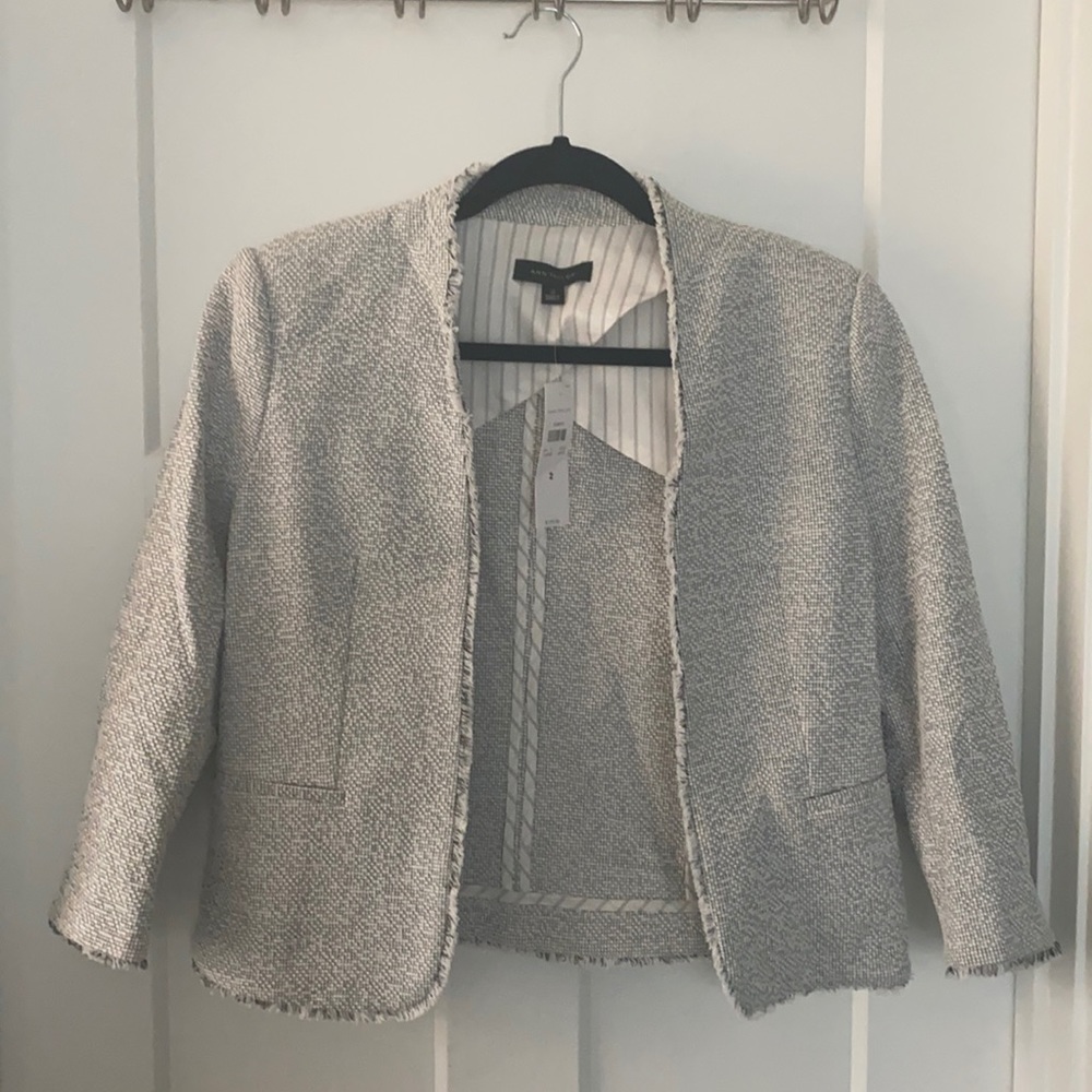 NWT Ann Taylor Gray Open Blazer Size 2